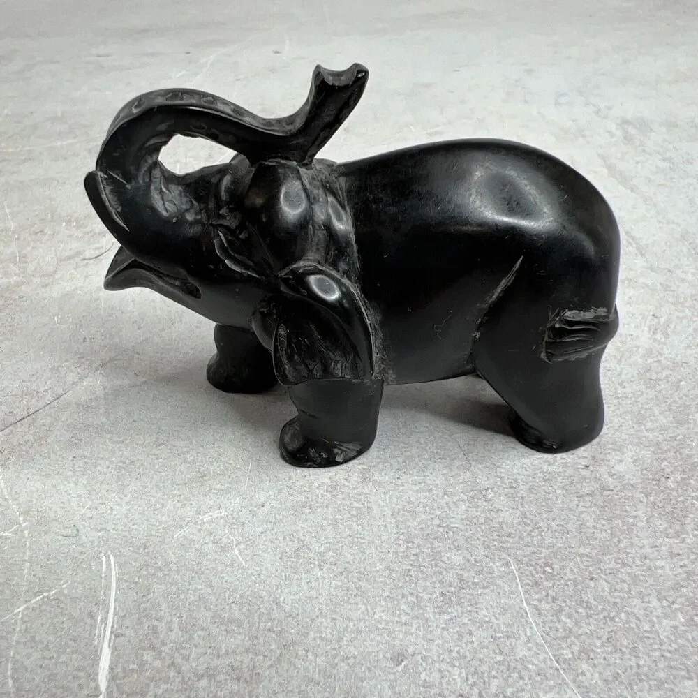 Small Black Natural‎ Stone Elephant